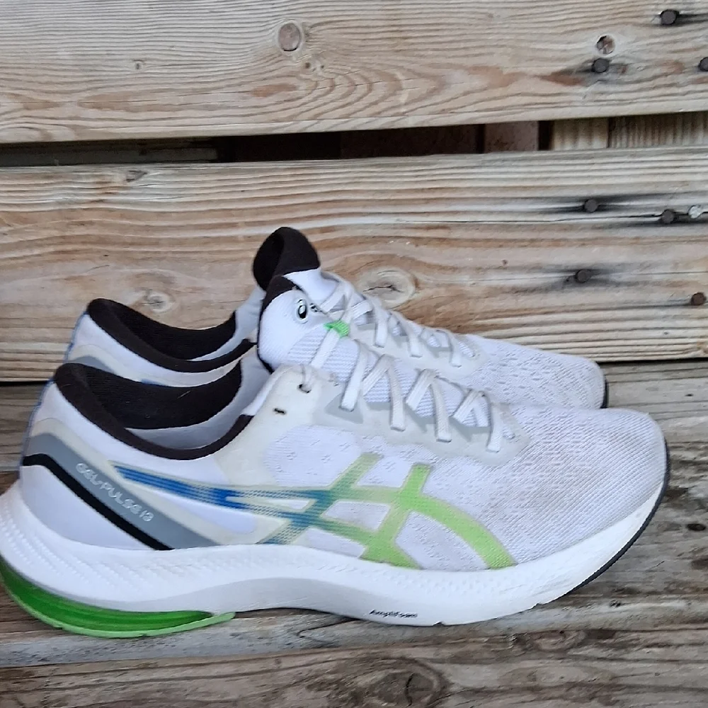 ASICS Gel-Pulse 13 White with Green and Blue Accents - Picture 7 of 10